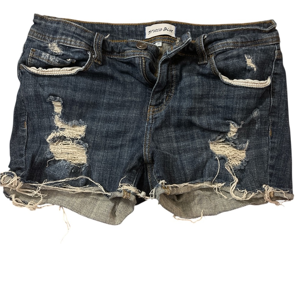 Studio Blue Jean Shorts Distressed Cut-Off
